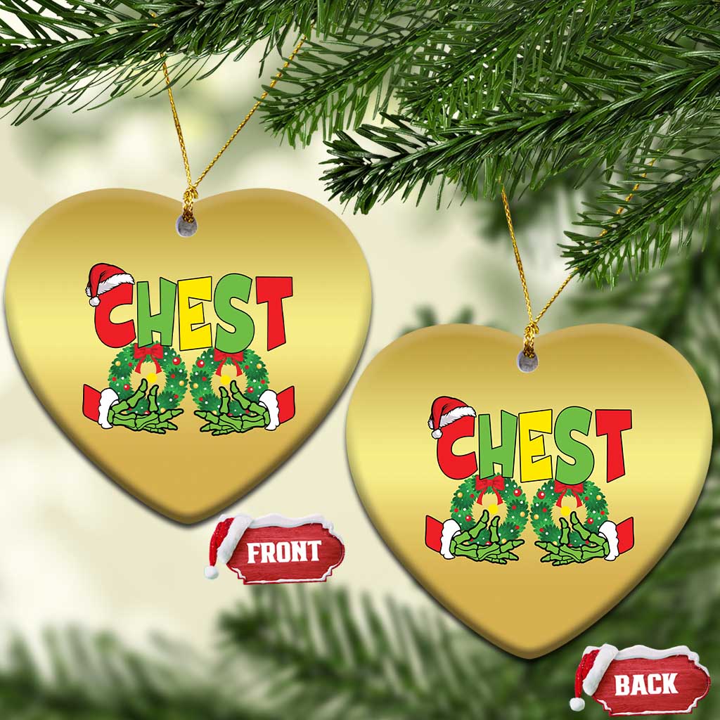 Christmas Couples Christmas Ornament Chestnuts Xmas Matching Family Funny Chest Skeleton - Wonder Print Shop
