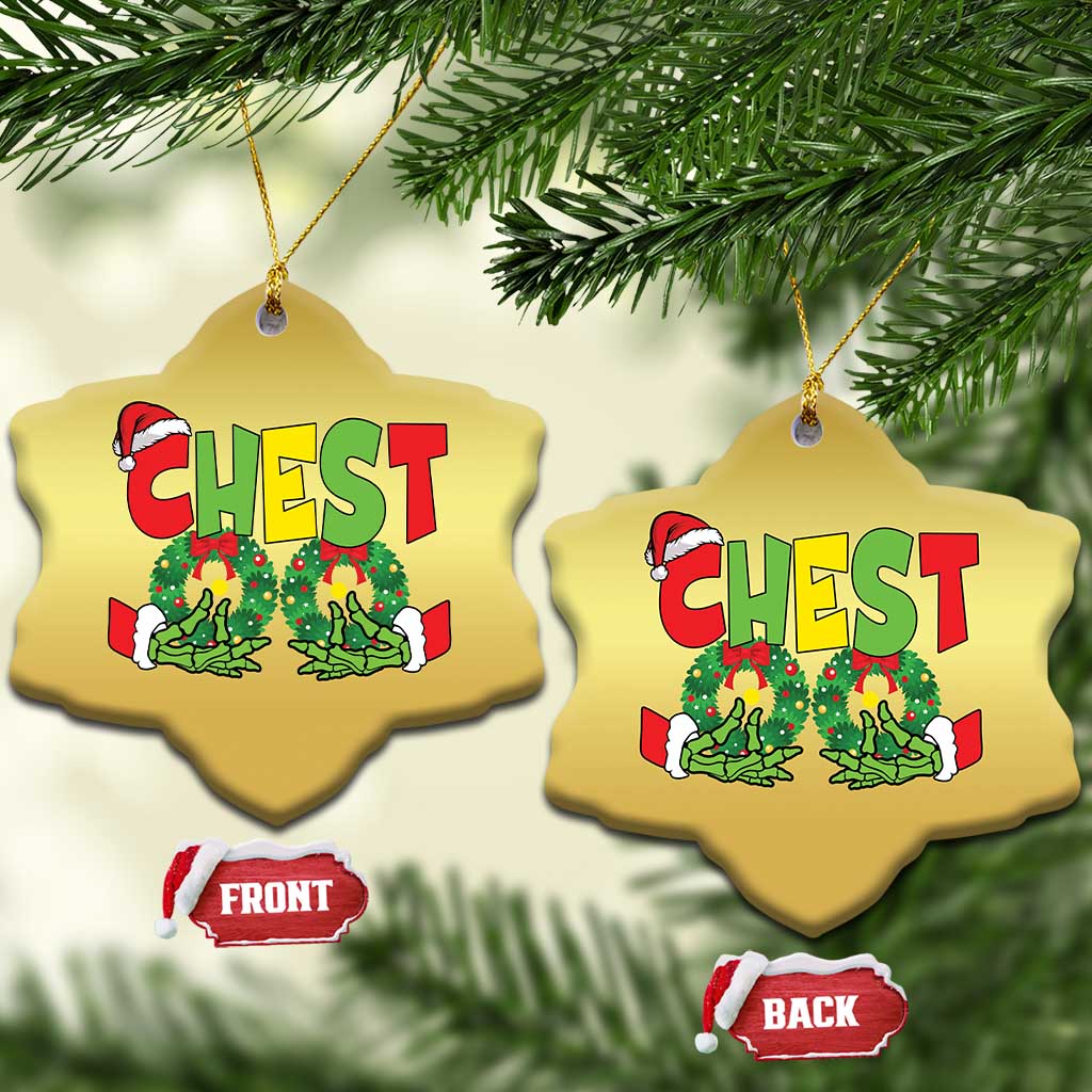 Christmas Couples Christmas Ornament Chestnuts Xmas Matching Family Funny Chest Skeleton - Wonder Print Shop