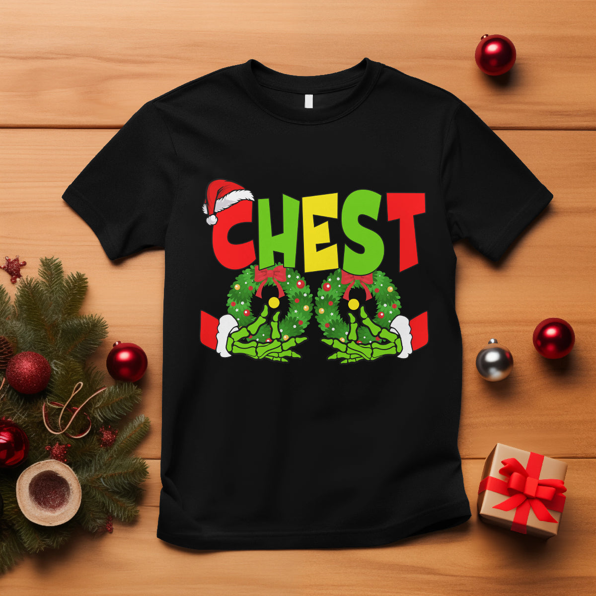 Christmas Couples T Shirt Chestnuts Xmas Matching Family Funny Chest Skeleton - Wonder Print Shop
