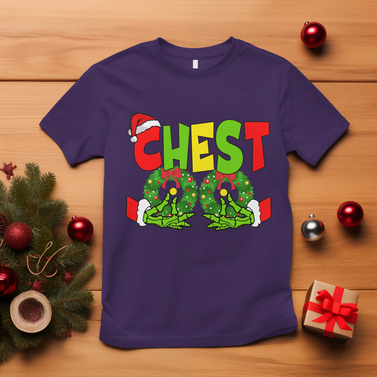 Christmas Couples T Shirt Chestnuts Xmas Matching Family Funny Chest Skeleton - Wonder Print Shop