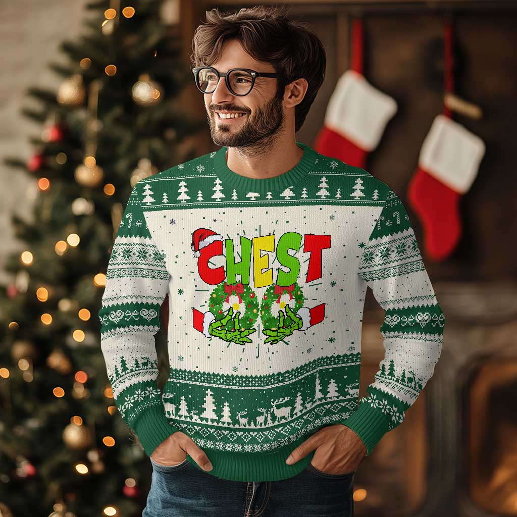 Christmas Couples Ugly Christmas Sweater Chestnuts Xmas Matching Family Funny Chest Skeleton - Wonder Print Shop