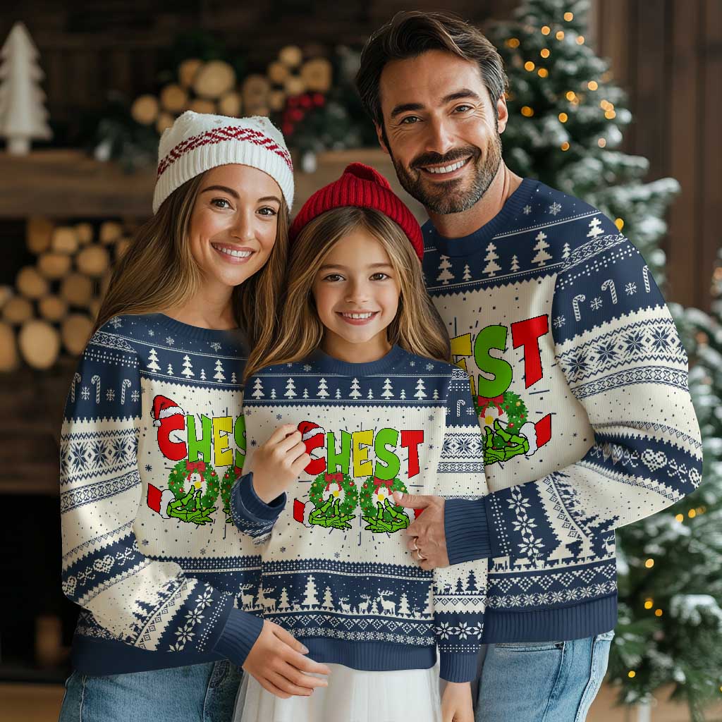 Christmas Couples Ugly Christmas Sweater Chestnuts Xmas Matching Family Funny Chest Skeleton - Wonder Print Shop