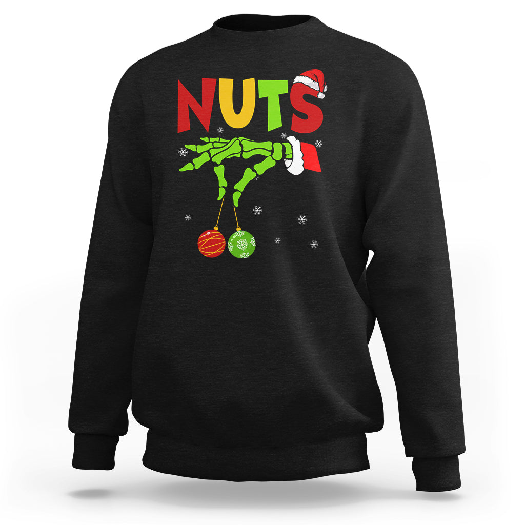Christmas Couples Sweatshirt Chestnuts Xmas Matching Family Funny Nuts Skeleton - Wonder Print Shop