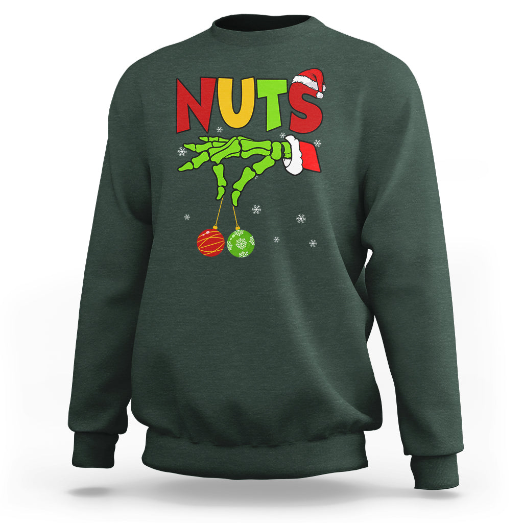 Christmas Couples Sweatshirt Chestnuts Xmas Matching Family Funny Nuts Skeleton - Wonder Print Shop