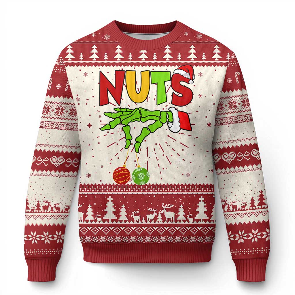 Christmas Couples Ugly Christmas Sweater Chestnuts Xmas Matching Family Funny Nuts Skeleton - Wonder Print Shop