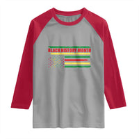 Black History Month Raglan Shirt African American Pride US Flag