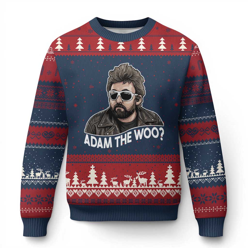 Adam Inspired Graphic Ugly Christmas Sweater The Woo Memorial Tribute - Wonder Print Shop