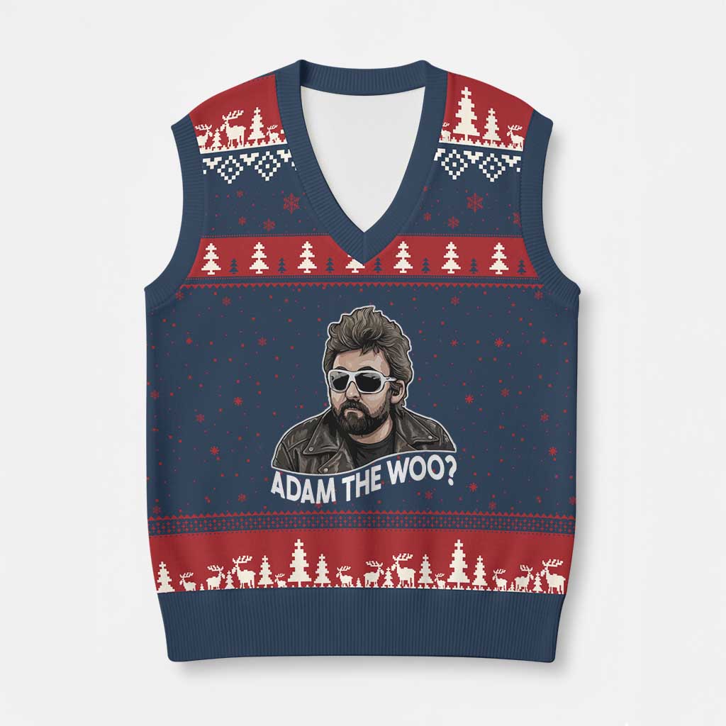 Adam Inspired Graphic V-Neck Knit Sweater Vest The Woo Memorial Tribute - Wonder Print Shop