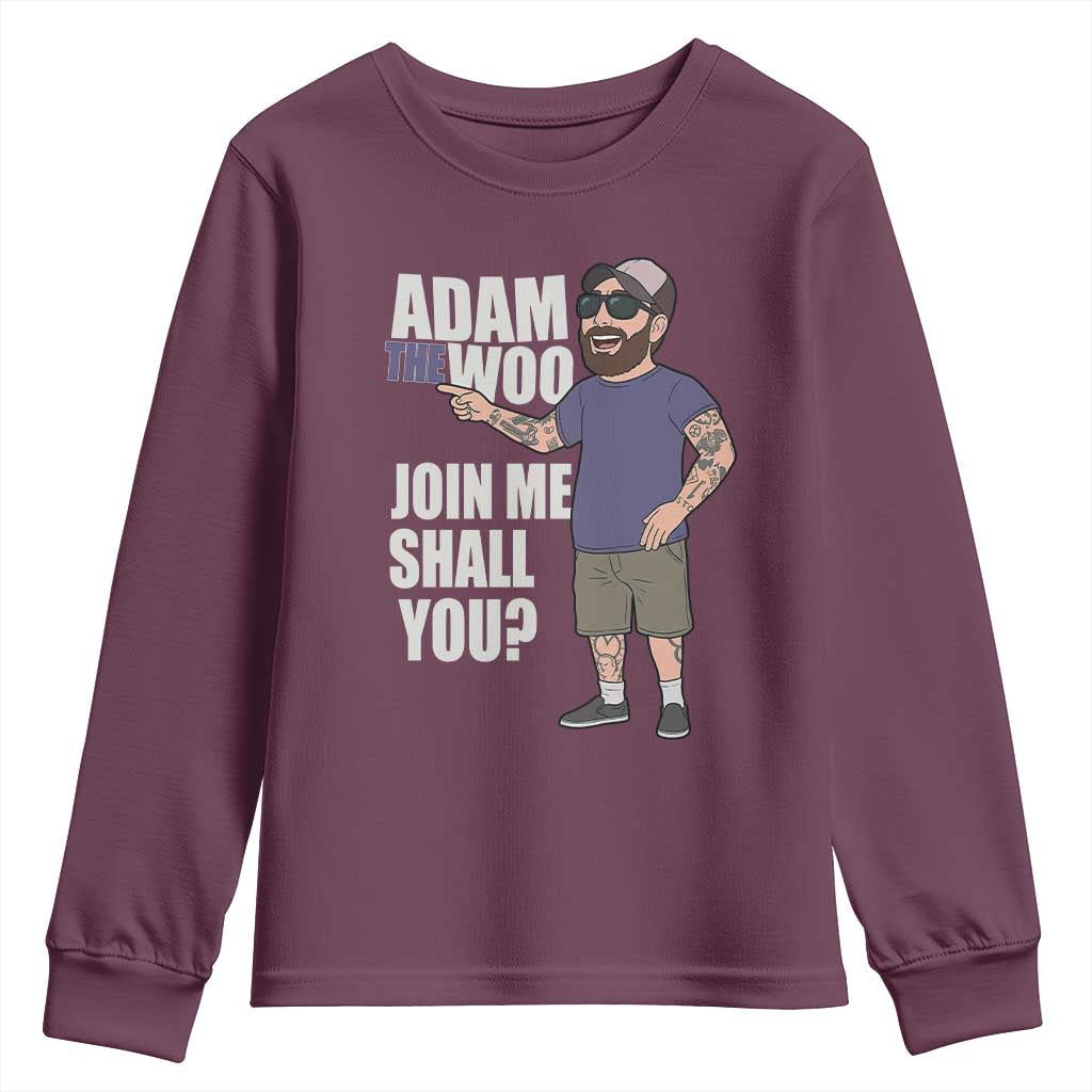 Adam Inspired Graphic Youth Sweatshirt The Woo Memorial Tribute Join Me Shall You - Wonder Print Shop