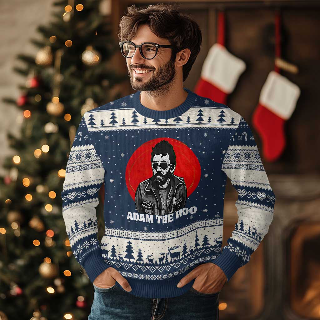 Adam Inspired Graphic Ugly Christmas Sweater The Woo In Remembrance Memorial Tribute - Wonder Print Shop