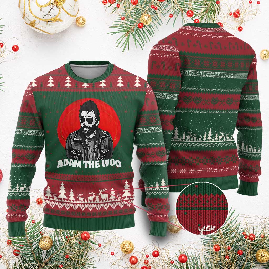 Adam Inspired Graphic Ugly Christmas Sweater The Woo In Remembrance Memorial Tribute - Wonder Print Shop