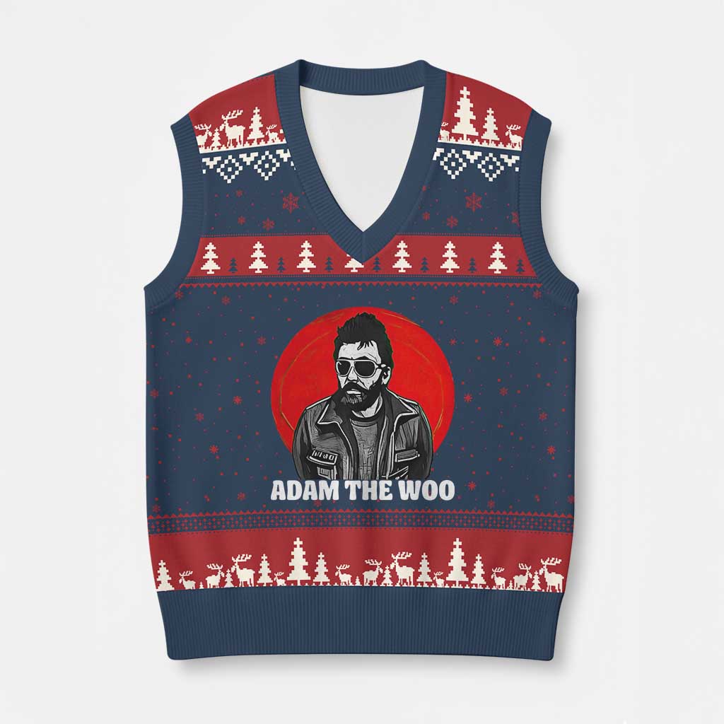 Adam Inspired Graphic V-Neck Knit Sweater Vest The Woo In Remembrance Memorial Tribute - Wonder Print Shop