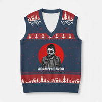 Adam Inspired Graphic V-Neck Knit Sweater Vest The Woo In Remembrance Memorial Tribute - Wonder Print Shop