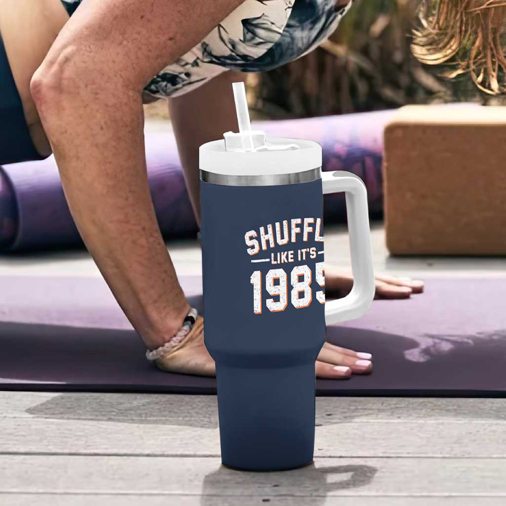 Shuffle Like It’s 1985 Tumbler With Handle Retro Championship Celebrated - Wonder Print Shop