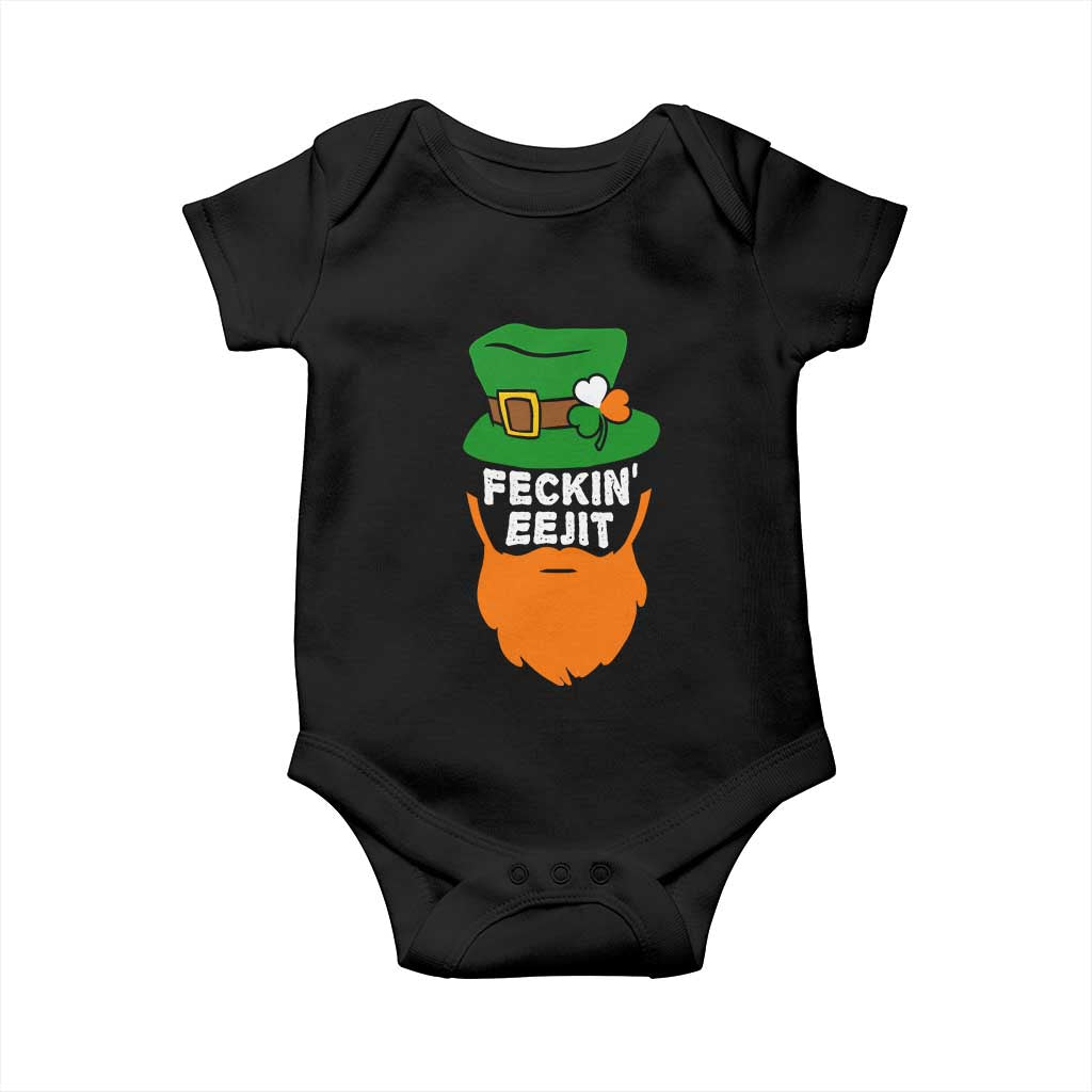 Funny St Patricks Day Baby Onesie Feckin Eejit Irish Slang Idiot Patty's Day