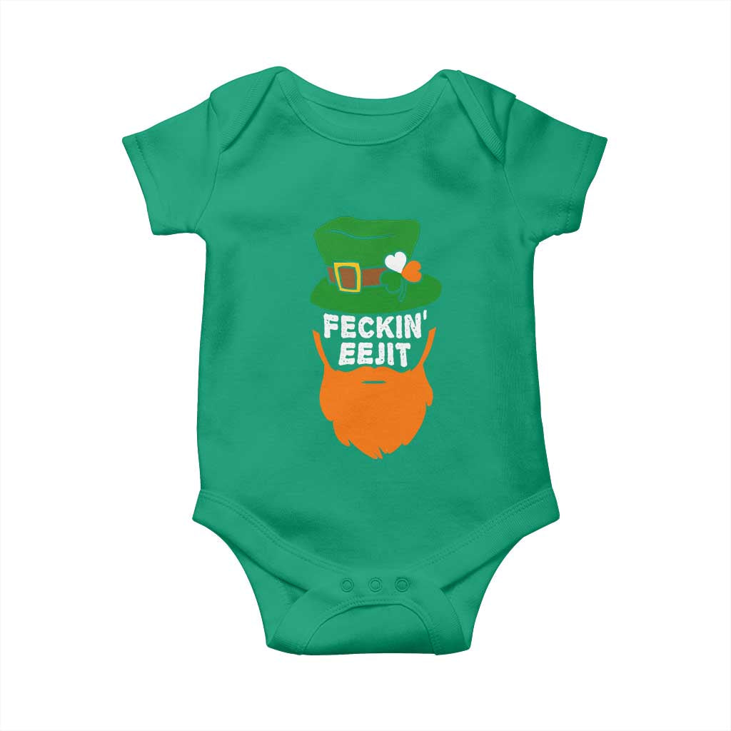 Funny St Patricks Day Baby Onesie Feckin Eejit Irish Slang Idiot Patty's Day