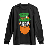 Funny St Patricks Day Long Sleeve Shirt Feckin Eejit Irish Slang Idiot Patty's Day