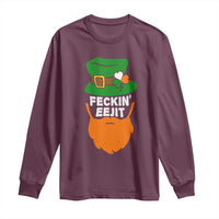 Funny St Patricks Day Long Sleeve Shirt Feckin Eejit Irish Slang Idiot Patty's Day