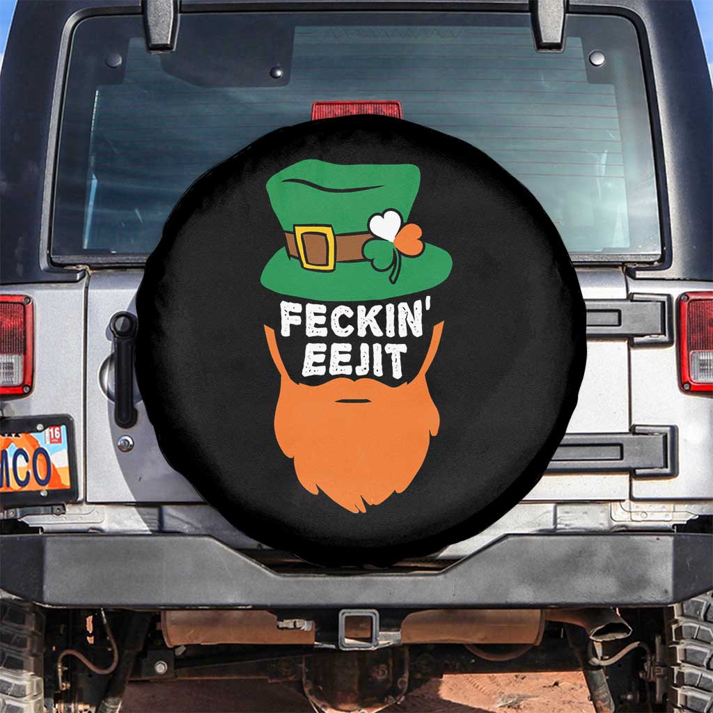 Funny St Patricks Day Spare Tire Cover Feckin Eejit Irish Slang Idiot Patty's Day