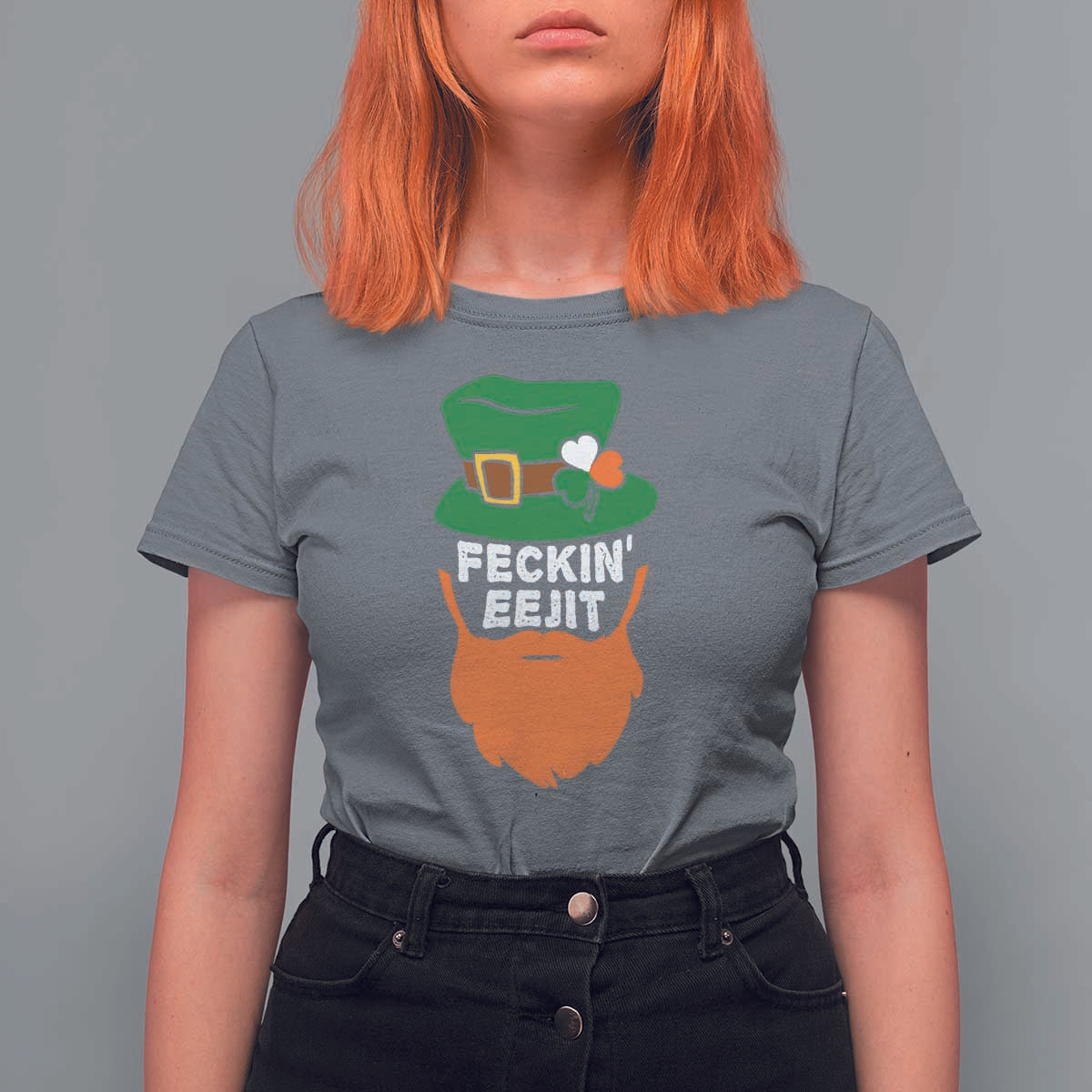 Funny St Patricks Day T Shirt For Women Feckin Eejit Irish Slang Idiot Patty's Day