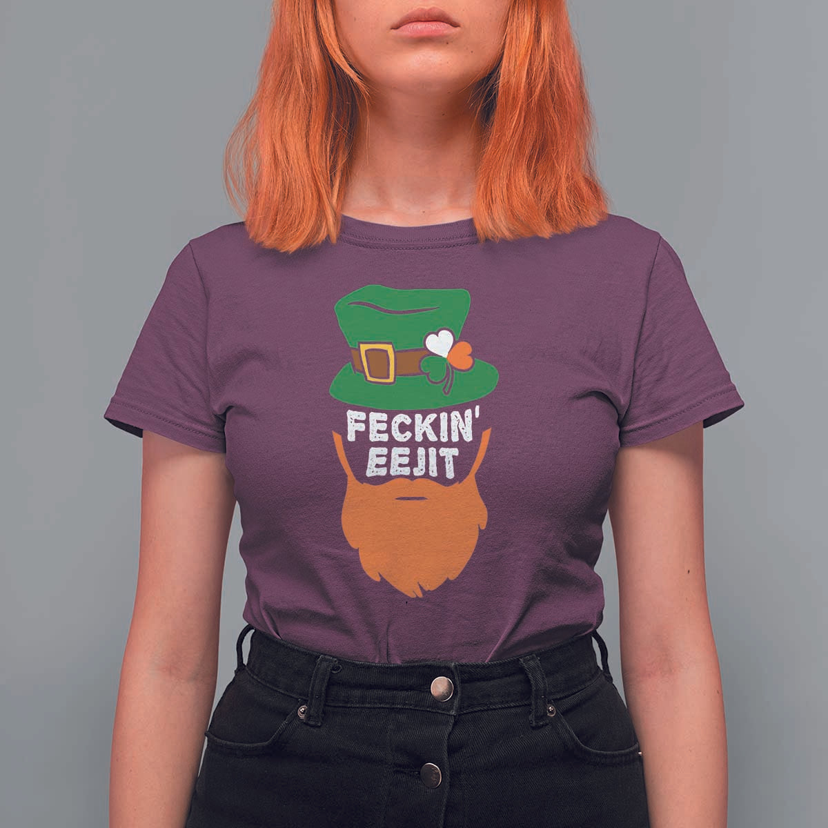 Funny St Patricks Day T Shirt For Women Feckin Eejit Irish Slang Idiot Patty's Day