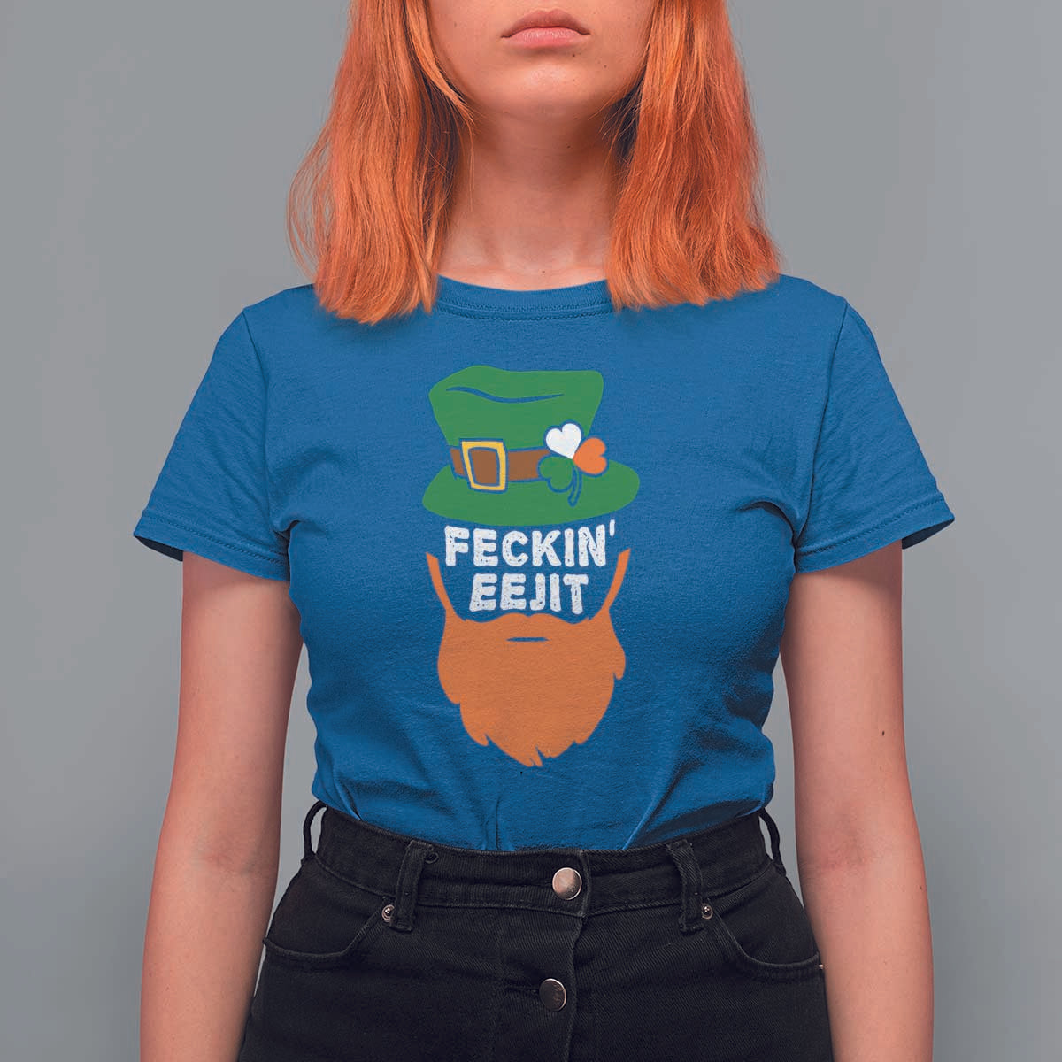 Funny St Patricks Day T Shirt For Women Feckin Eejit Irish Slang Idiot Patty's Day