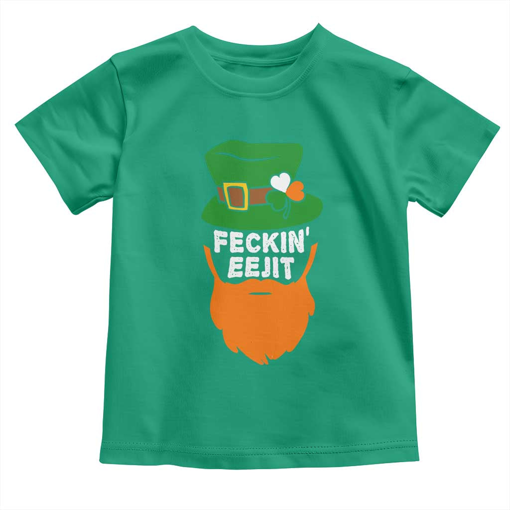 Funny St Patricks Day Toddler T Shirt Feckin Eejit Irish Slang Idiot Patty's Day