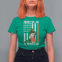 Funny Biden St Patricks Day T Shirt For Women Merry 4th of Saint Patrick Uh Uh Leprechaun American Flag