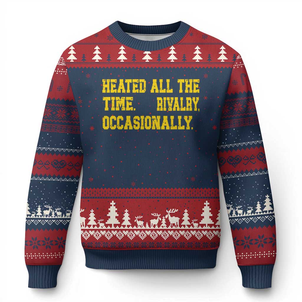 Heated All The Time Rivalry Occasionally Ugly Christmas Sweater Viral Hockey Romance for Passionate Fans