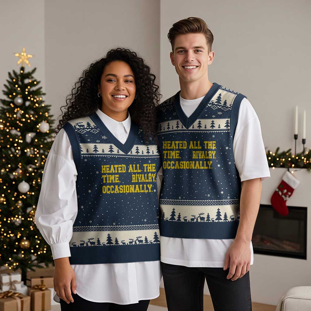 Heated All The Time Rivalry Occasionally V-Neck Knit Sweater Vest Viral Hockey Romance for Passionate Fans