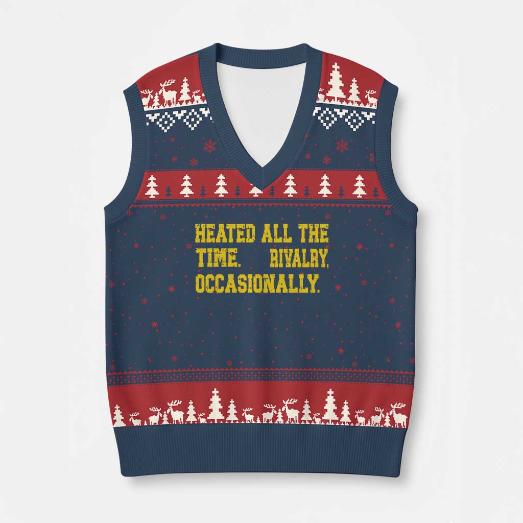 Heated All The Time Rivalry Occasionally V-Neck Knit Sweater Vest Viral Hockey Romance for Passionate Fans