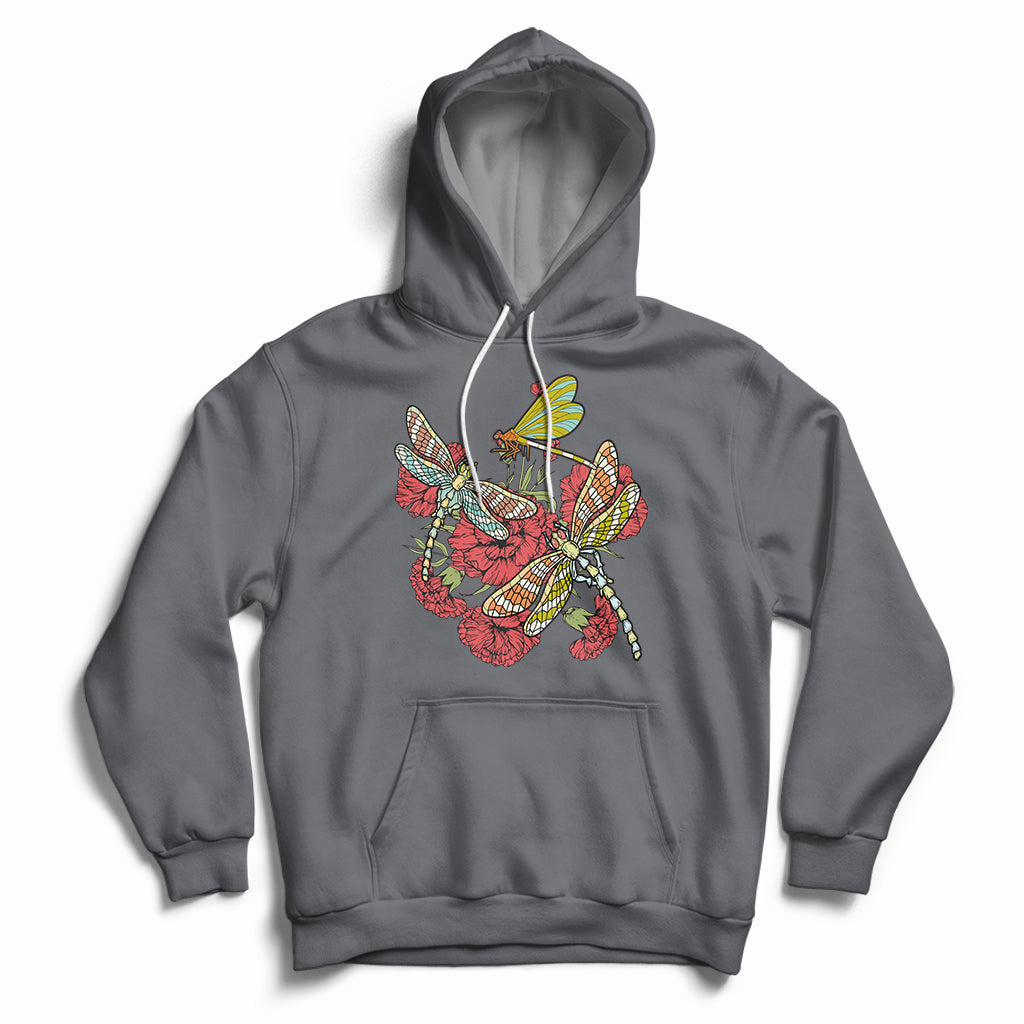 Floral Dragonfly Lover Dragonflies Flowers Garden Dragonfly T-shirt, Springtime Shirt, Floral Tee, Dragonfly Gift, Insect Lover Shirt Hoodie - Wonder Print Shop