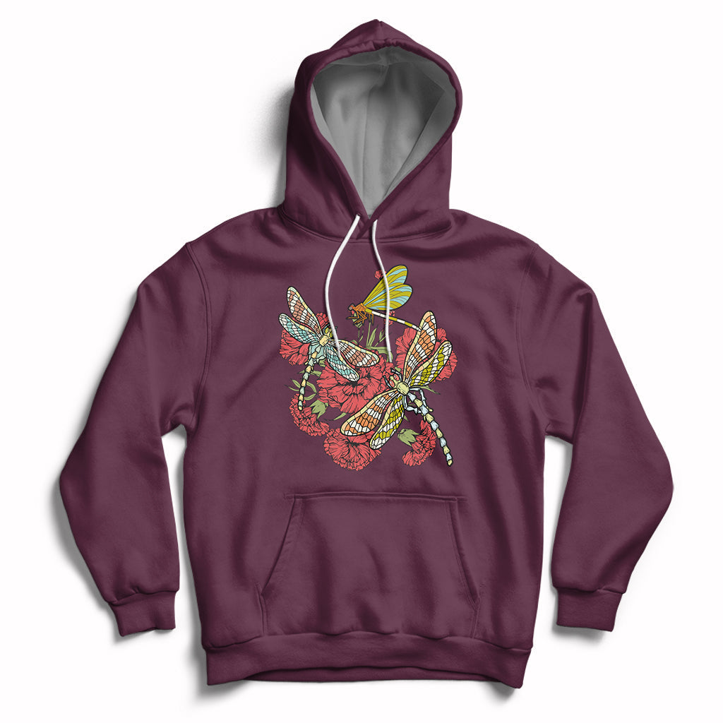 Floral Dragonfly Lover Dragonflies Flowers Garden Dragonfly T-shirt, Springtime Shirt, Floral Tee, Dragonfly Gift, Insect Lover Shirt Hoodie - Wonder Print Shop