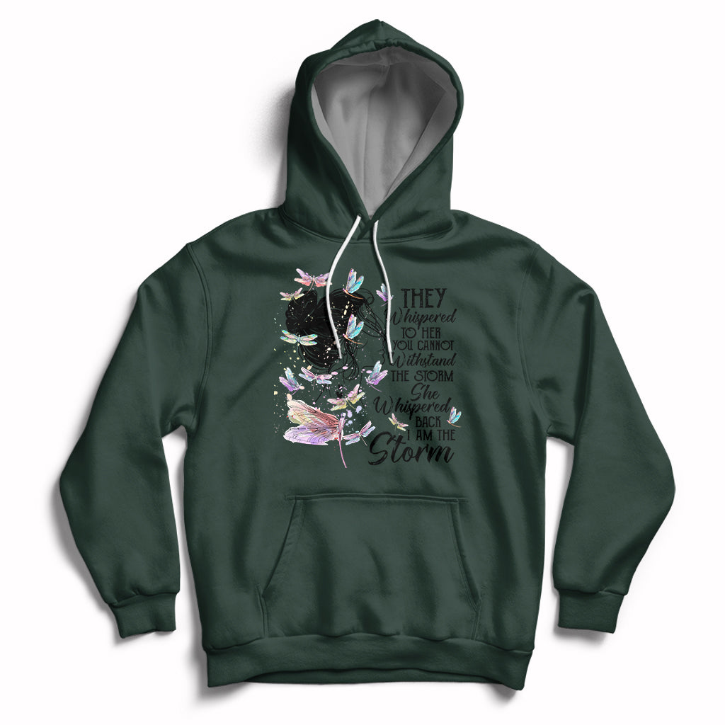 She Whispered Back I Am The Storm Dragonflies Shirt for Women, Dragonfly T-shirt, Dragonfly Gift, Insect Lover, Spiritual Shirt Hoodie - Wonder Print Shop