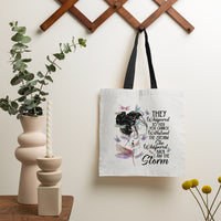 She Whispered Back I Am The Storm Dragonflies Tote Bag for Women, Dragonfly Tote Bag, Dragonfly Gift, Insect Lover, Spiritual Tote Bag Tote Bag - Wonder Print Shop