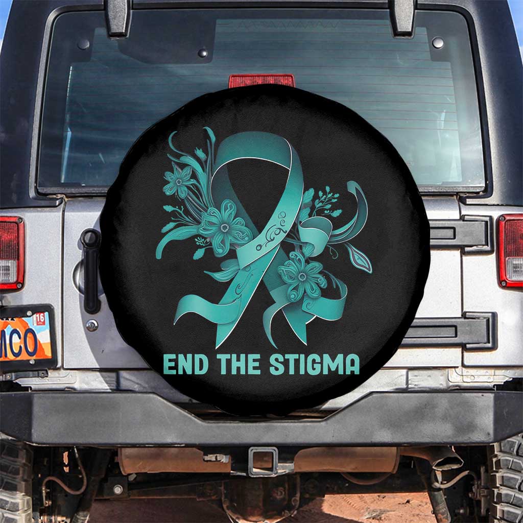Sexual Assault Awareness Spare Tire Cover End The Stigma Teal Floral Ribbon