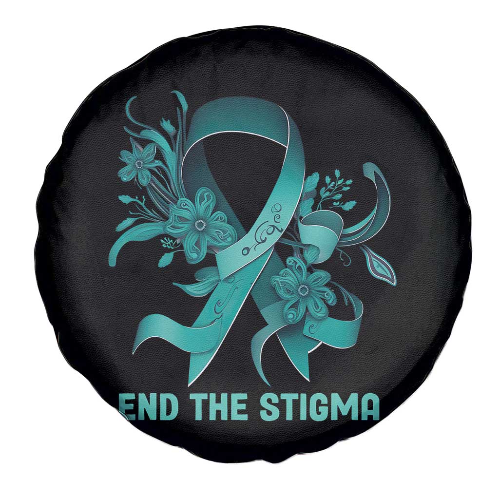 Sexual Assault Awareness Spare Tire Cover End The Stigma Teal Floral Ribbon