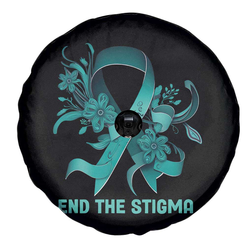 Sexual Assault Awareness Spare Tire Cover End The Stigma Teal Floral Ribbon
