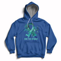 Teal Floral Ribbon Sexual Assault Awareness Month End The Stigma, Sexual Assault Awareness Shirt Hoodie - Wonder Print Shop