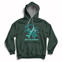 Teal Floral Ribbon Sexual Assault Awareness Month End The Stigma, Sexual Assault Awareness Shirt Hoodie - Wonder Print Shop