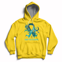 Teal Floral Ribbon Sexual Assault Awareness Month End The Stigma, Sexual Assault Awareness Shirt Hoodie - Wonder Print Shop