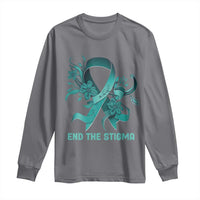 Sexual Assault Awareness Long Sleeve Shirt End The Stigma Teal Floral Ribbon