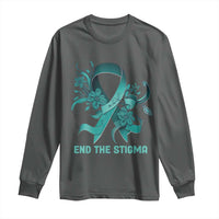 Sexual Assault Awareness Long Sleeve Shirt End The Stigma Teal Floral Ribbon