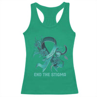 Sexual Assault Awareness Racerback Tank Top End The Stigma Teal Floral Ribbon