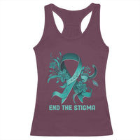 Sexual Assault Awareness Racerback Tank Top End The Stigma Teal Floral Ribbon