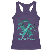 Sexual Assault Awareness Racerback Tank Top End The Stigma Teal Floral Ribbon