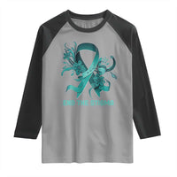 Sexual Assault Awareness Raglan Shirt End The Stigma Teal Floral Ribbon