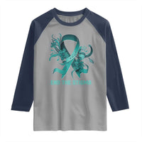 Sexual Assault Awareness Raglan Shirt End The Stigma Teal Floral Ribbon