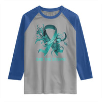 Sexual Assault Awareness Raglan Shirt End The Stigma Teal Floral Ribbon