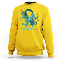 Teal Floral Ribbon Sexual Assault Awareness Month End The Stigma, Sexual Assault Awareness Shirt Sweatshirt - Wonder Print Shop